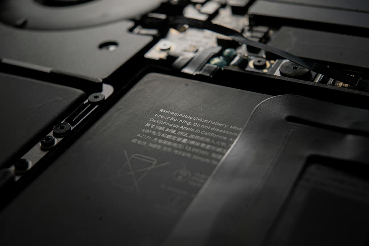 Close-up of an electric vehicle battery pack casing